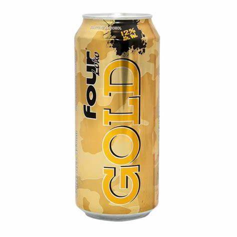Bebida Four Loko Sabor Fresa Gold de 473 ml.