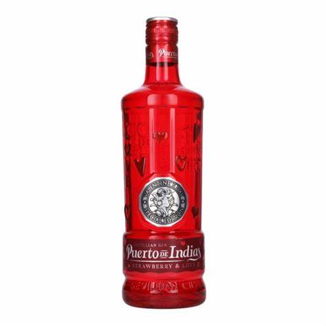 Gin Puerto de Indias Edicion Especial Strawberry &amp; Love de 700 ml.
