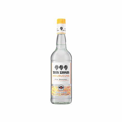 Ron Tres Leones Natural Mburucuya de 750 ml.