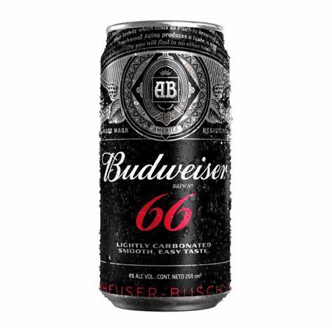 Cerveza Budweiser 66 lata de 269 ml.