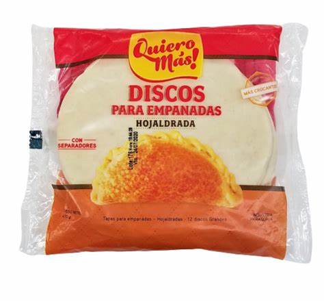 Disco Quiero Mas para Empanada Grande Hojaldrada.