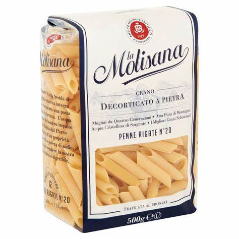 Fideo La Molisana Penne Rigate N° 20 de 500 gr.
