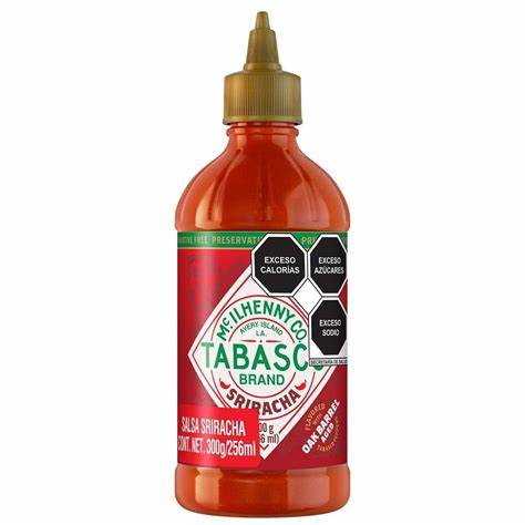 Salsa Picante Tabasco Sriracha de 256 ml.