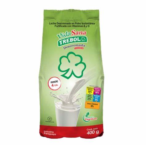 Leche en Polvo Trebol descremada de 400 gr.
