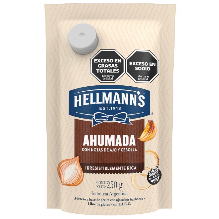 MAYONESA HELLMANN'S AHUM C/AJO/CEB 250GR