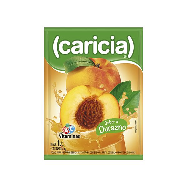 REFRESCO CARICIA DURAZNO X 25 GR