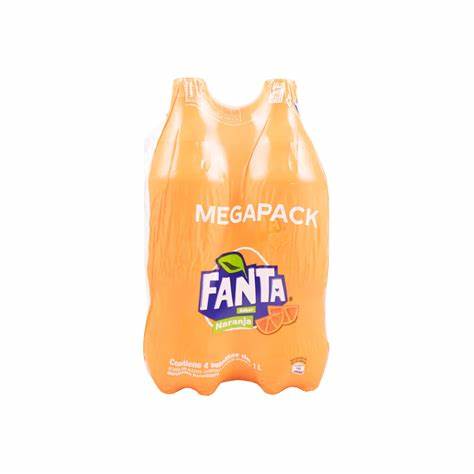 Gaseosa Fanta Naranja de 1.000 ml Pack x 4 Uni.