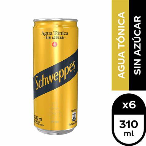 Agua Tonica Schweppes Sin Azucar Lata de 310 ml.