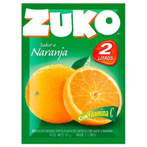 Jugo en Polvo Zuko Naranja de 20 gr.