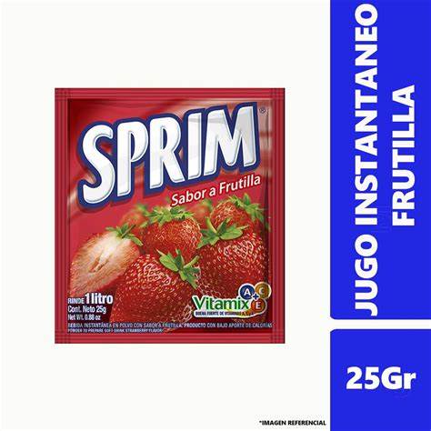 Jugo en Polvo Sprim Frutilla de 25 gr.