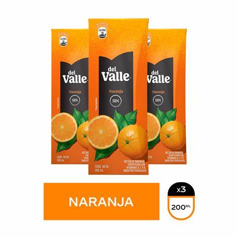Jugos Del Valle Naranja de 200 ml Pack x 3 Uni.